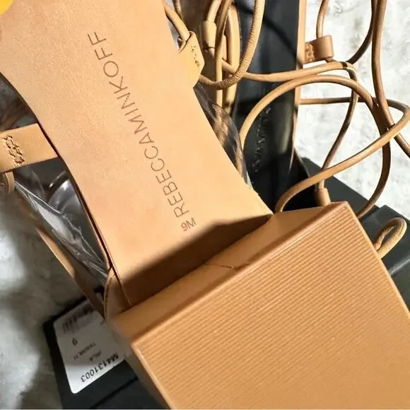 Rebecca Minkoff Tan Sandals Size 9 Neutral Resort Strappy Tassel Laced Coastal - Picture 8 of 9